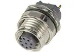 Đầu nối hệ mét tiết diện tròn M12 A-code 8pin female straight pcb mount, shielded version + rear mount housing