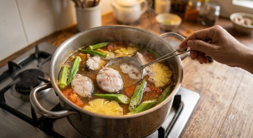 Bước 4 nấu canh chua cá lóc