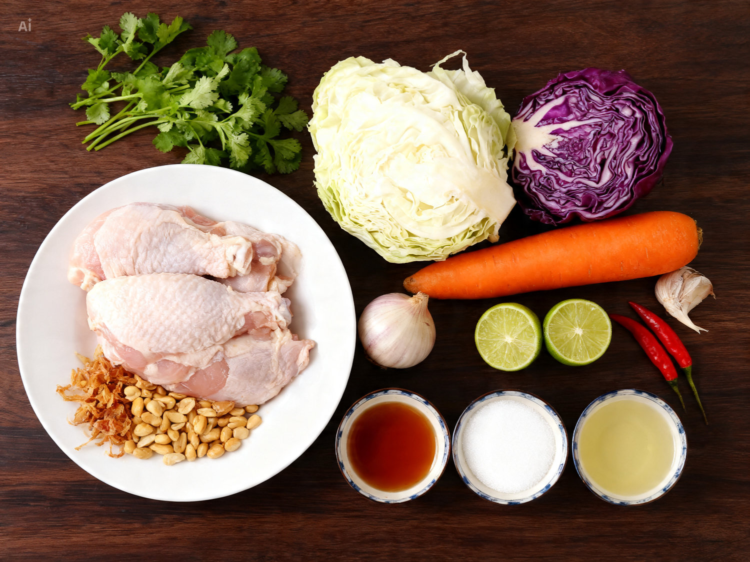 Nguyên liệu làm gỏi gà bắp cải