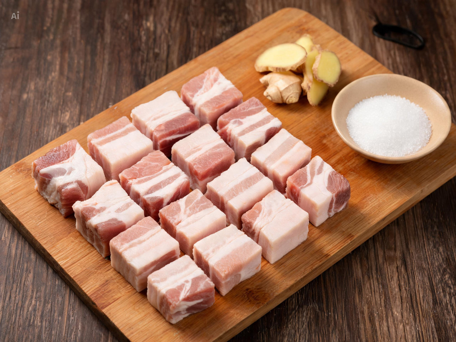Bước 1 sơ chế thịt ba chỉ thịt kho trứng