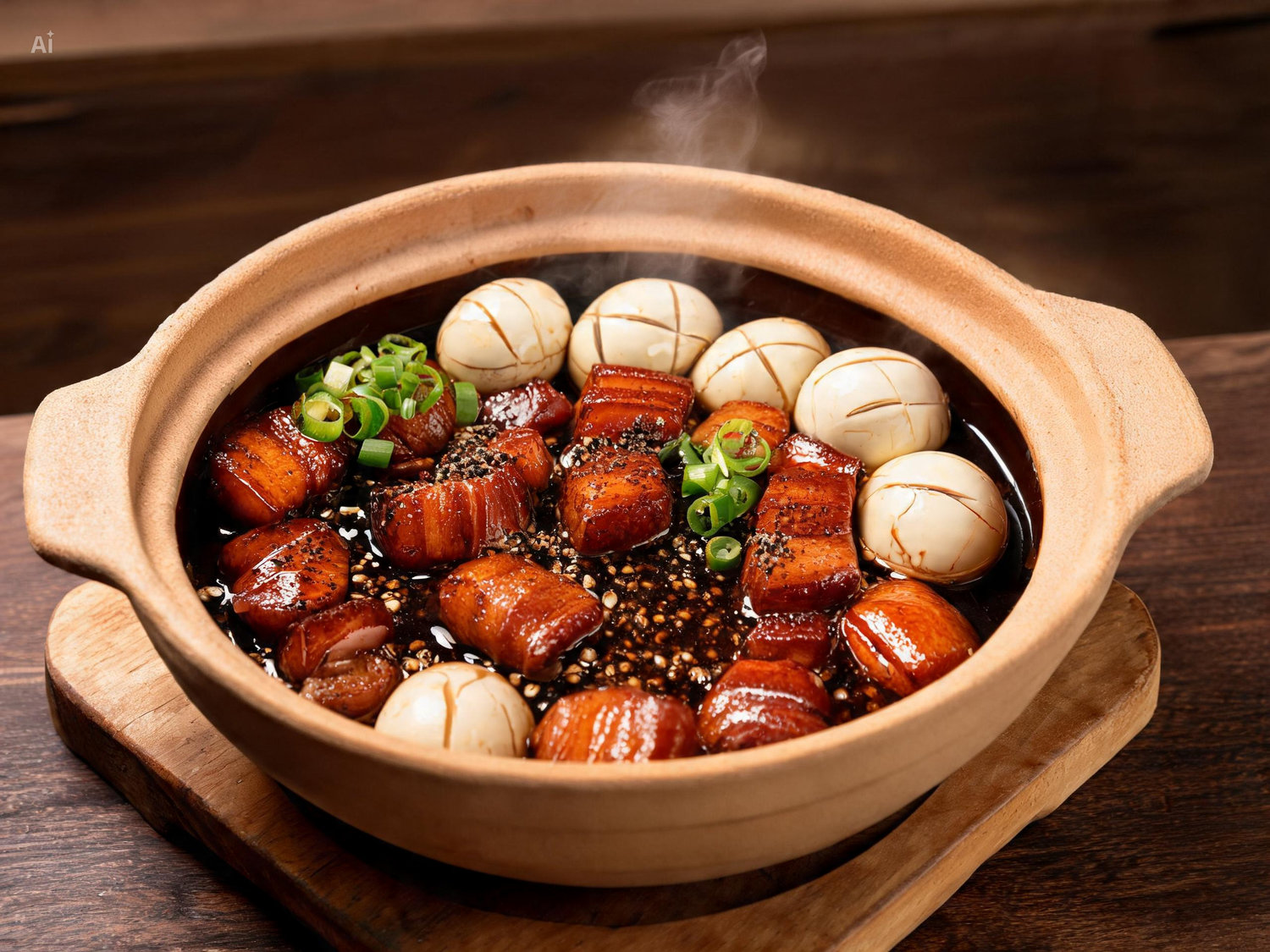Thịt kho trứng thành phẩm đẹp mắt